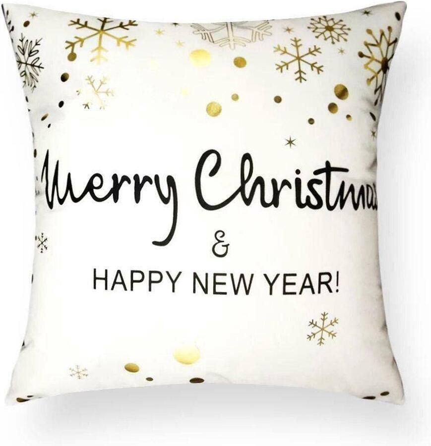 GoMyShop.nl Kussenhoes 'Vrolijk Kerstfeest' Moderne Kerstdecoratie voor Bank en Stoelen