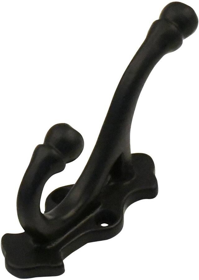 Good in Style Gietijzeren kapstokhaak met dubbele haken Zwart