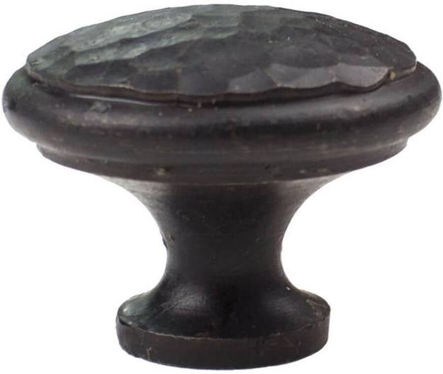 Good in Style Gietijzeren Kastdeurknop Hamerslag Rustieke Knop Zwart 40mm