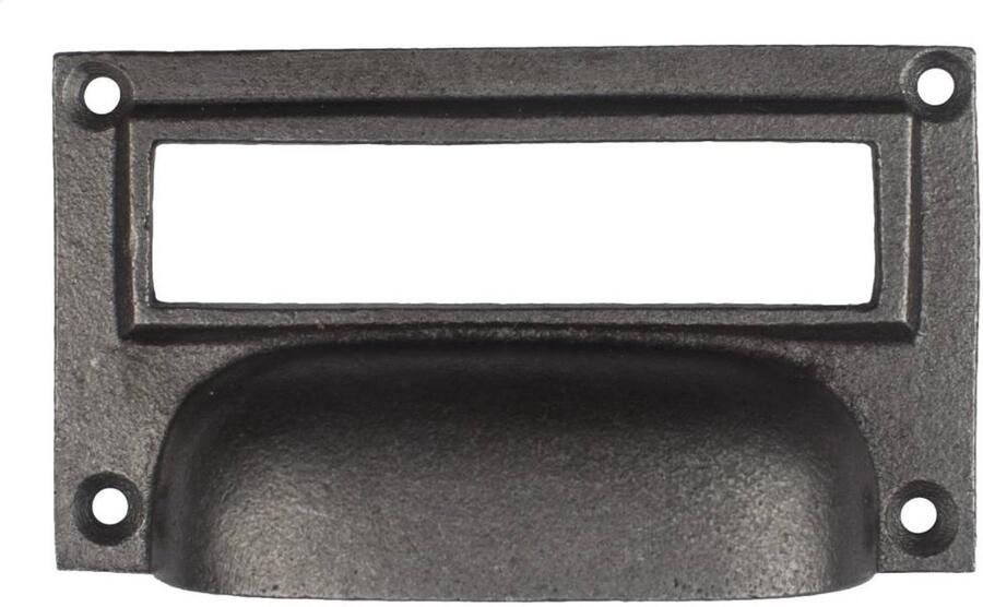 Good in Style Gietijzeren Ladegreep met Etiketuitsparing Authentieke Labelgreep voor Ladekasten Blank