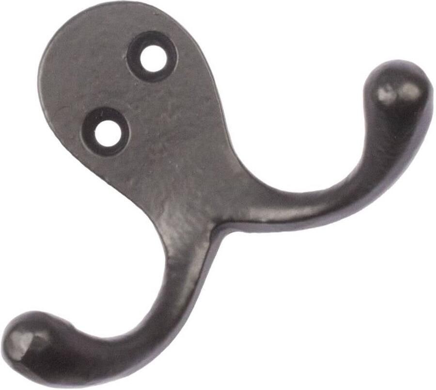 Good in Style Kapstokhaak Classic Duo – dubbele gietijzeren wandhaak (zwart blank) Blank