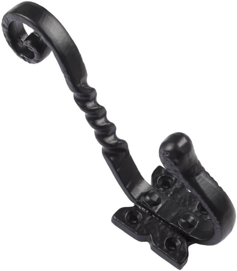 Good in Style Kapstokhaak Twisted Scroll – gietijzer zwart (140 mm)