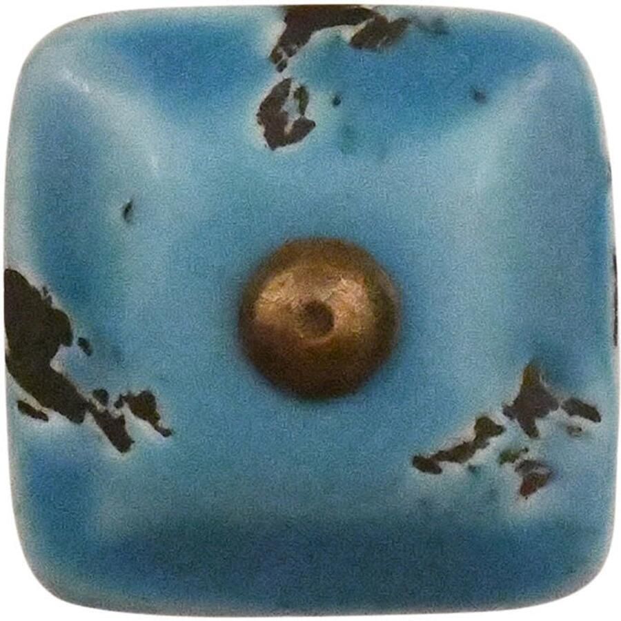 Good in Style Kastknop 36mm vierkant blauw zwart