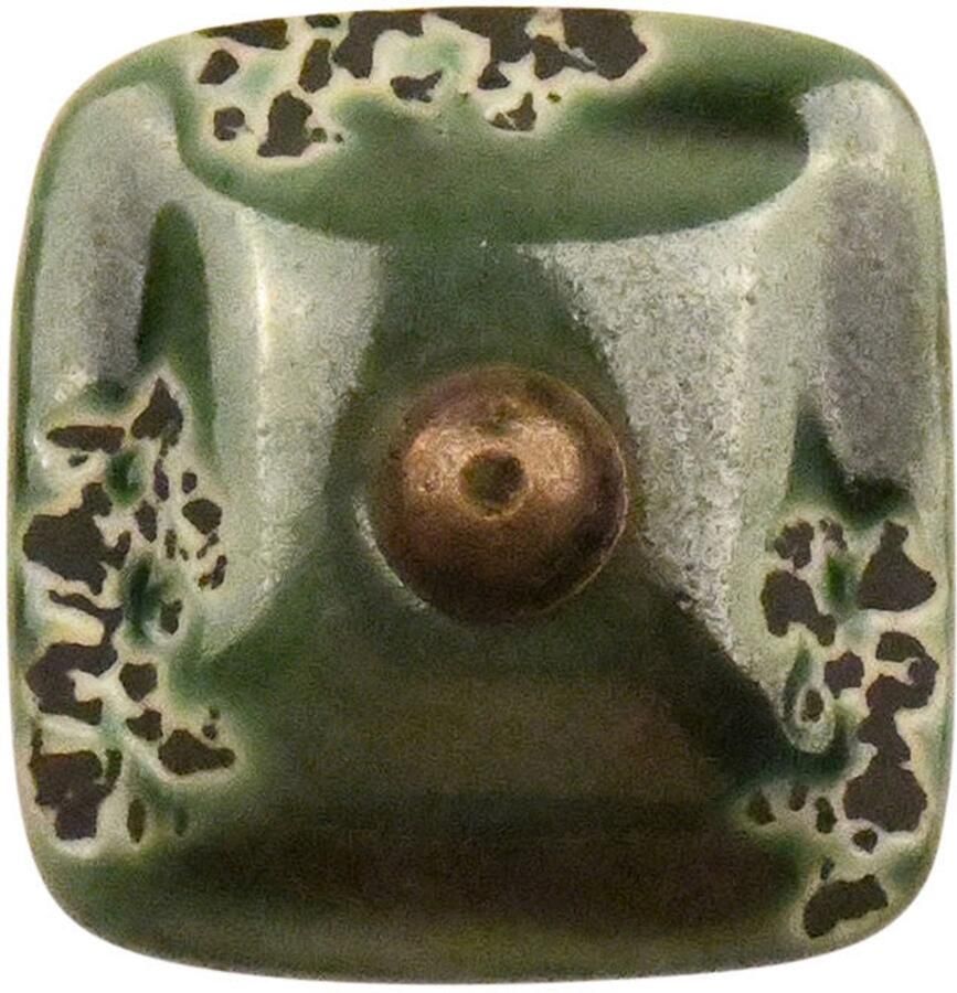 Good in Style Kastknop 36mm vierkant groen zwart