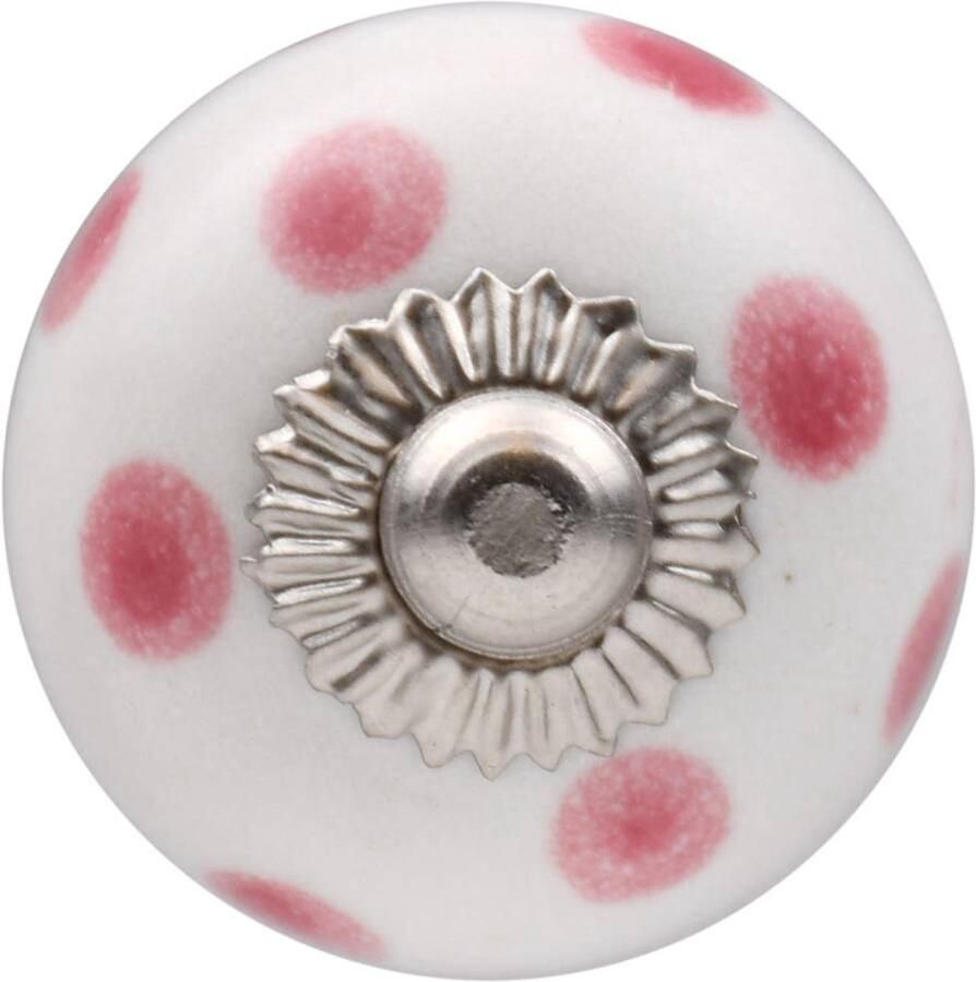 Good in Style Meubelknop 30mm wit roze gestippeld licht