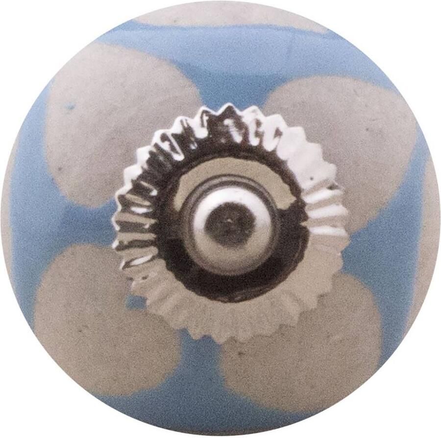 Good in Style Meubelknop 40mm blauw beige hartjes