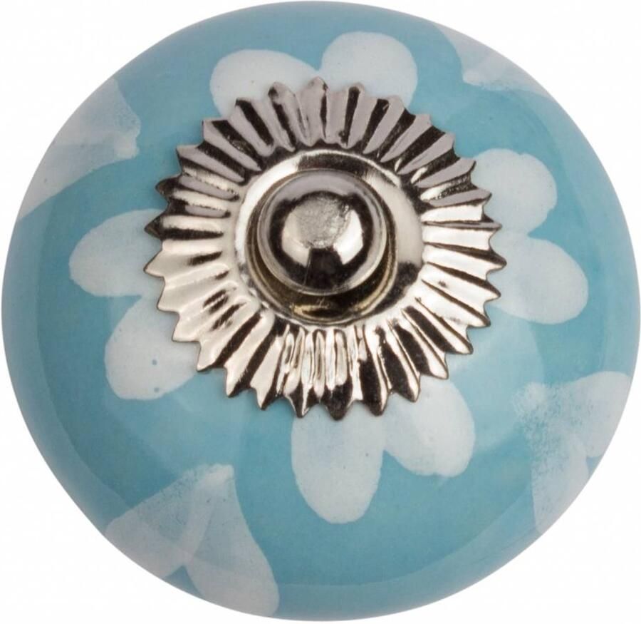 Good in Style Meubelknop 40mm blauw wit hartjes