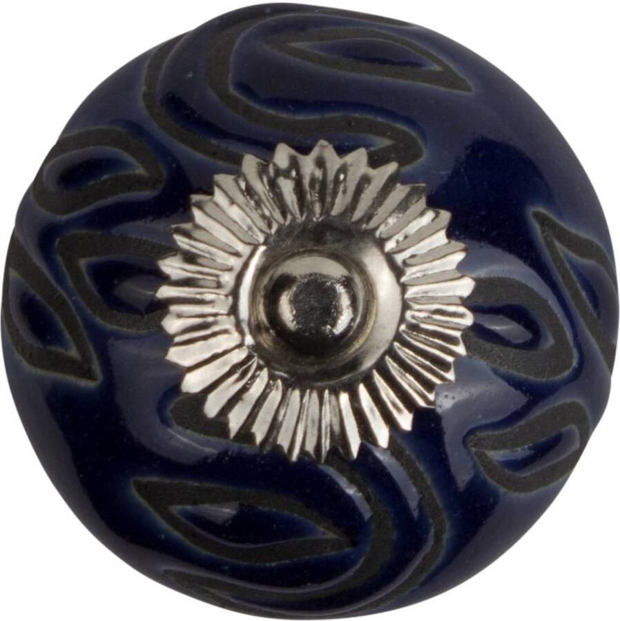 Good in Style Meubelknop 40mm blauw zwart reliëf
