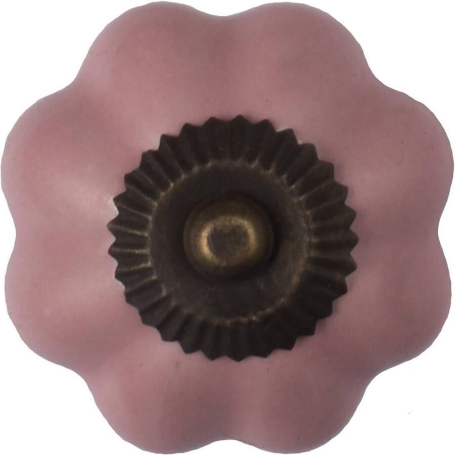 Good in Style Meubelknop 40mm bloem roze brons