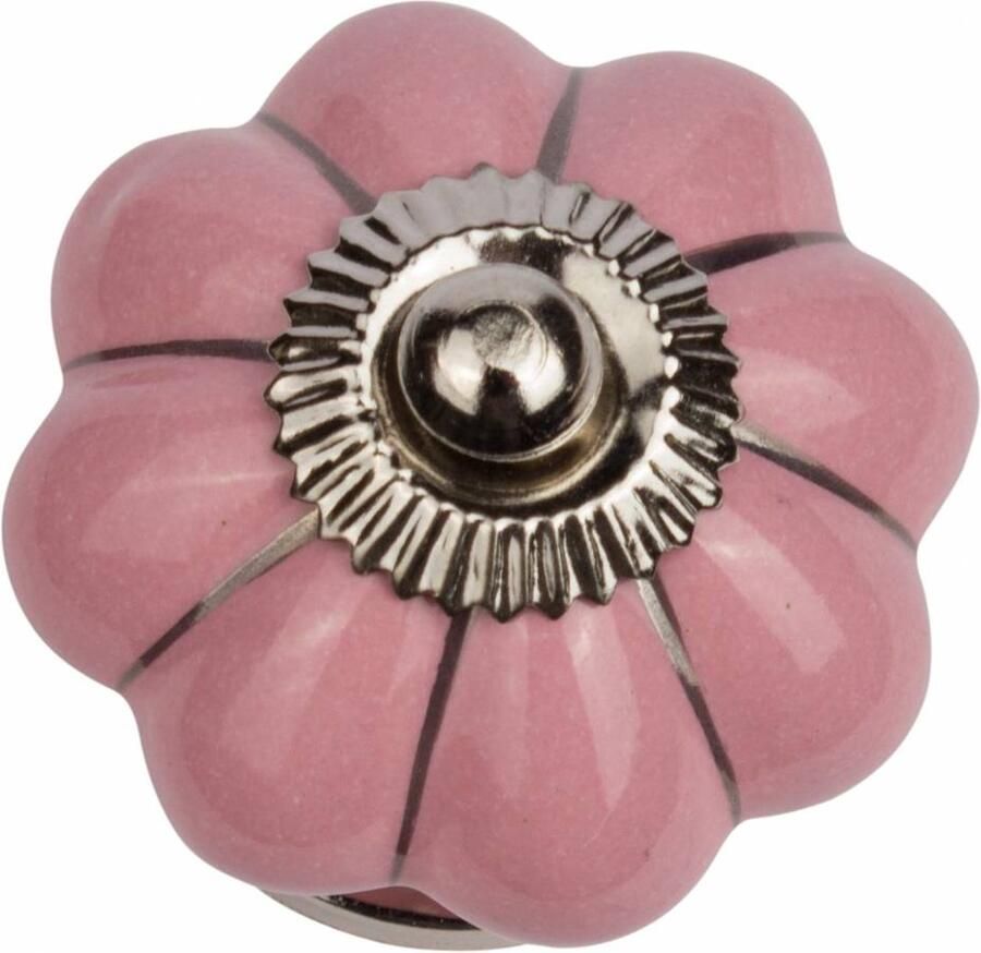 Good in Style Meubelknop 40mm bloem roze zilver