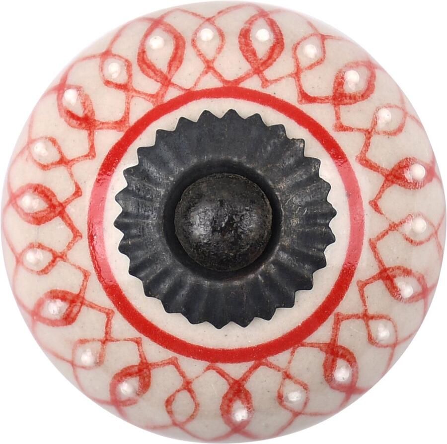 Good in Style Meubelknop 40mm bloempatroon roodbruin