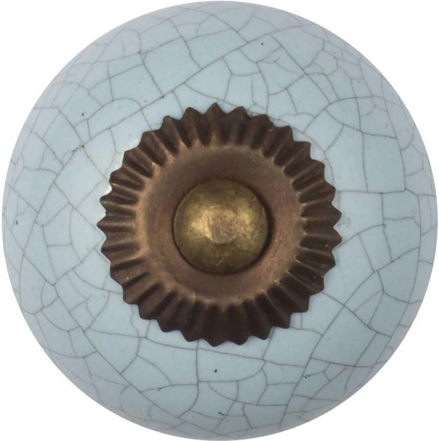 Good in Style Meubelknop 40mm lichtblauw gekrakeleerd fijn