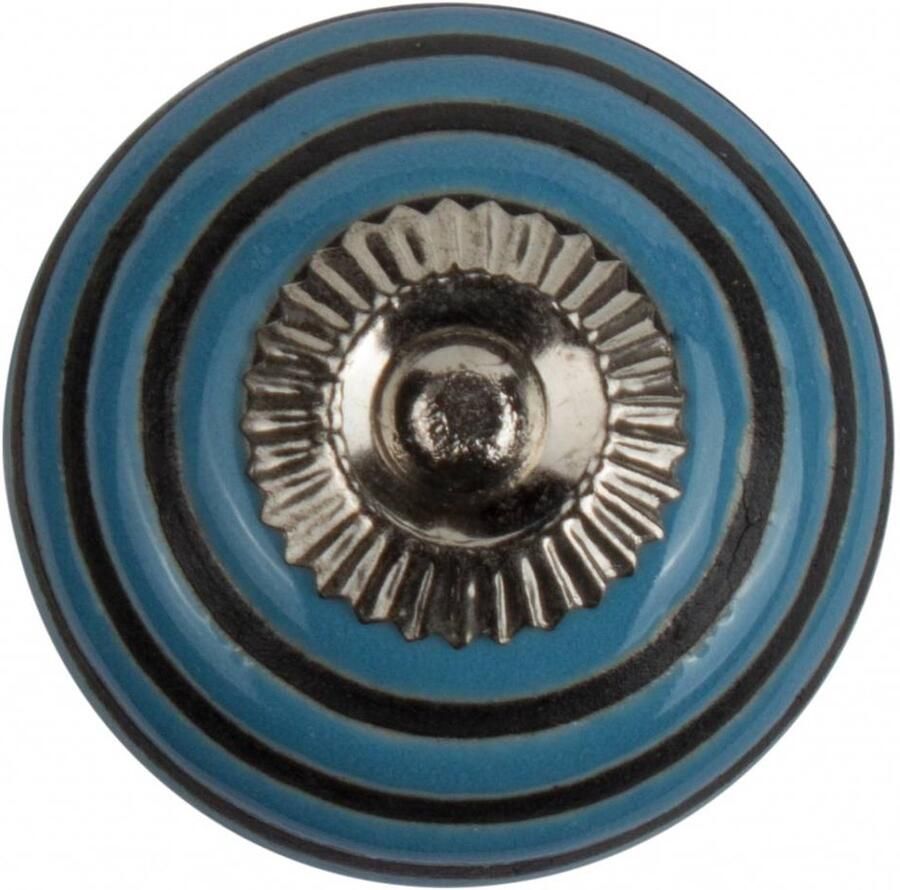 Good in Style Meubelknop 40mm reliëf Deco blauw zwart