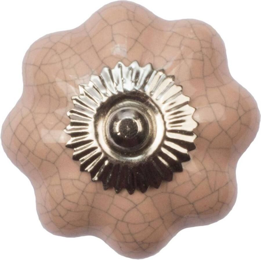 Good in Style Meubelknop 40mm roze bloem gekrakeleerd