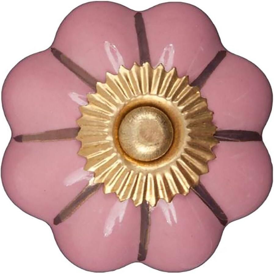 Good in Style Meubelknop 40mm roze goud bloem