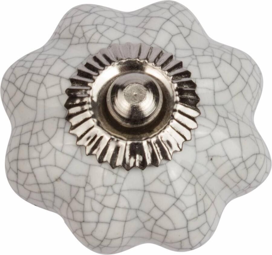 Good in Style Meubelknop 40mm wit bloem gekrakeleerd