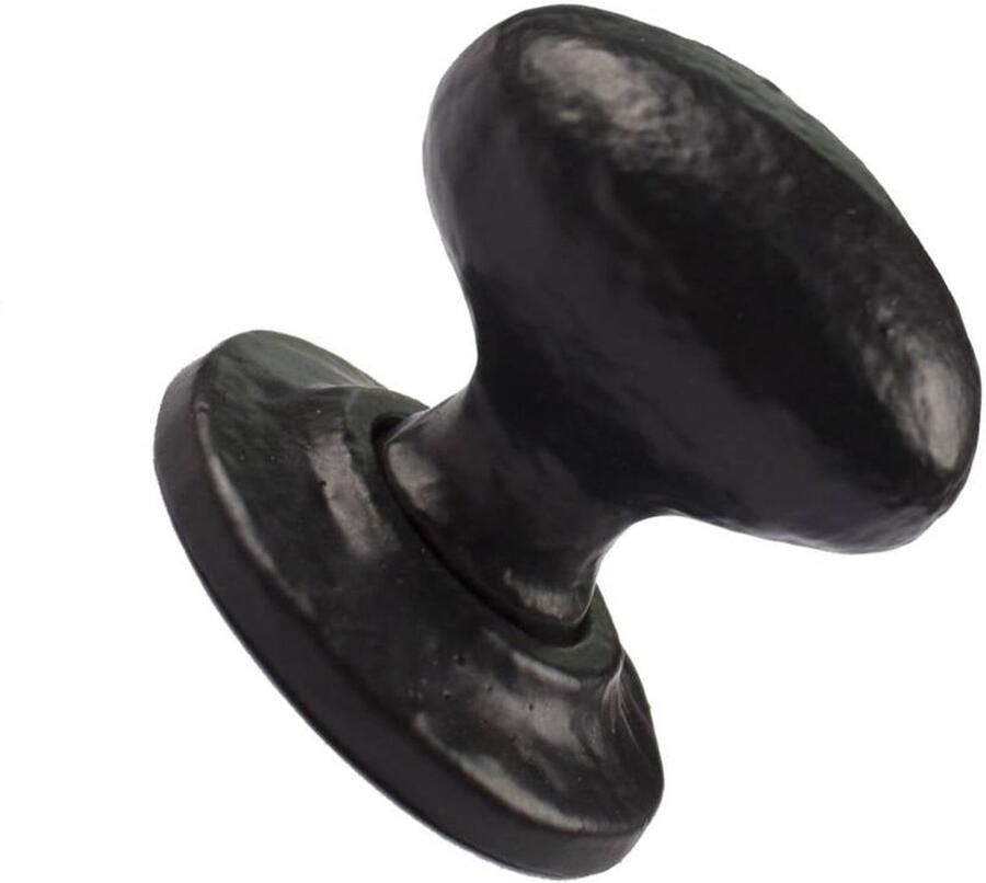 Good in Style Ovale gietijzeren meubelknop – zwart gelakt (36 × 21 mm)