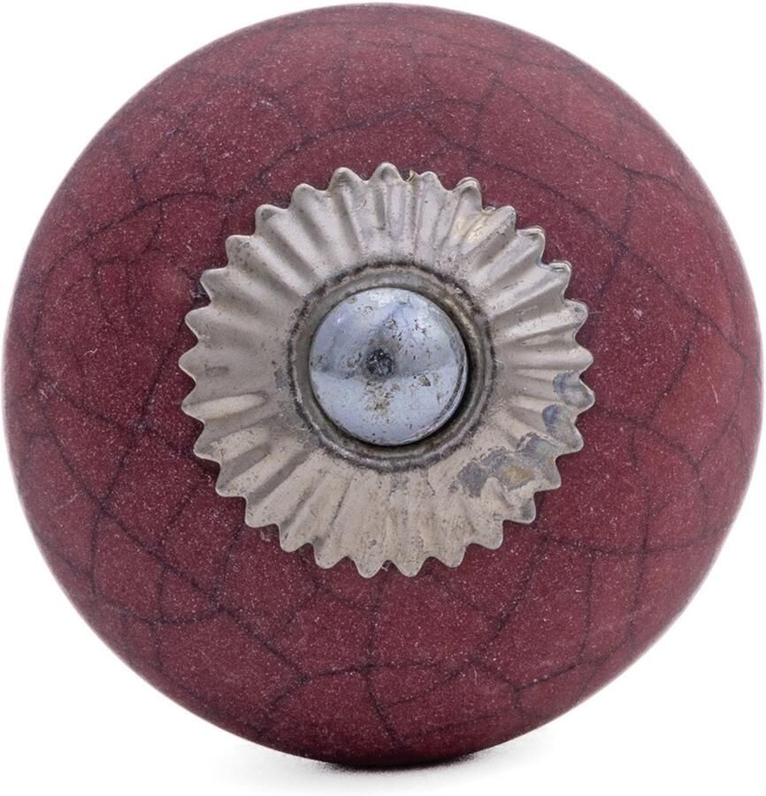 Good in Style Porseleinen knop 40mm donkerroze craquelé