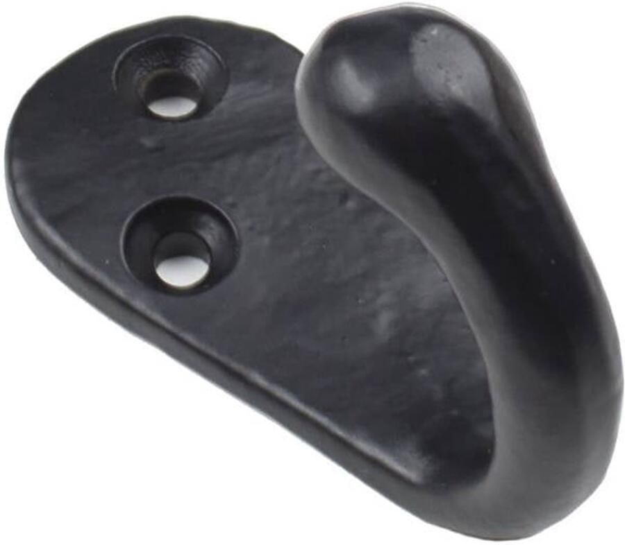 Good in Style Zwarte gietijzeren kapstokhaak – compact (60×23 mm)