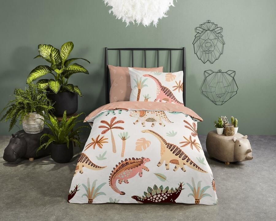 Good Morning dekbedovertrek dinosaurussen Ledikant baby (100x135 cm) Multi 100% Katoen renforc� - Foto 2