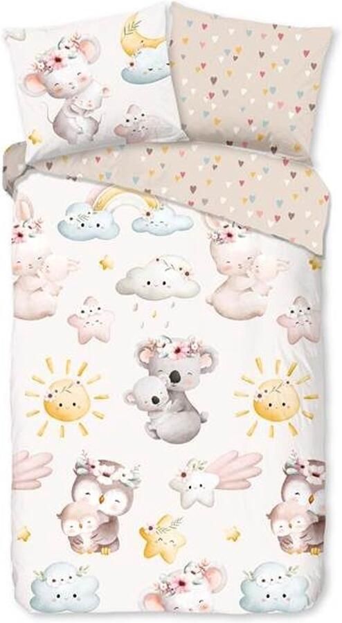 Good Morning Hugs Dekbedovertrek Ledikant 100x135 cm Sand