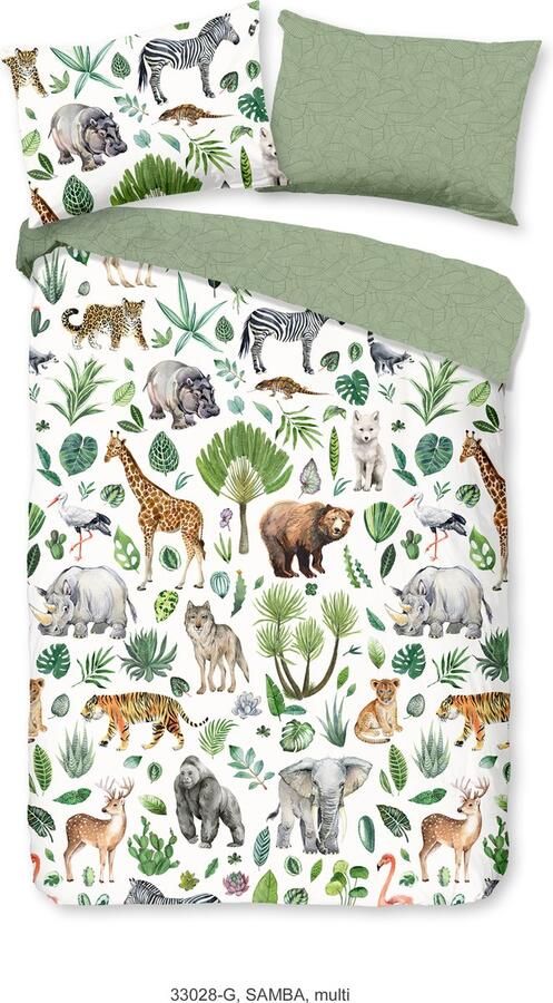 Good Morning Ledikant babydekbedovertrek Afrikaanse dieren big five Multi (100x135 cm) Katoen