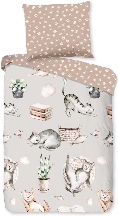 Good Morning Ledikant babydekbedovertrek poezen Grijs (100x135 cm) Katoen