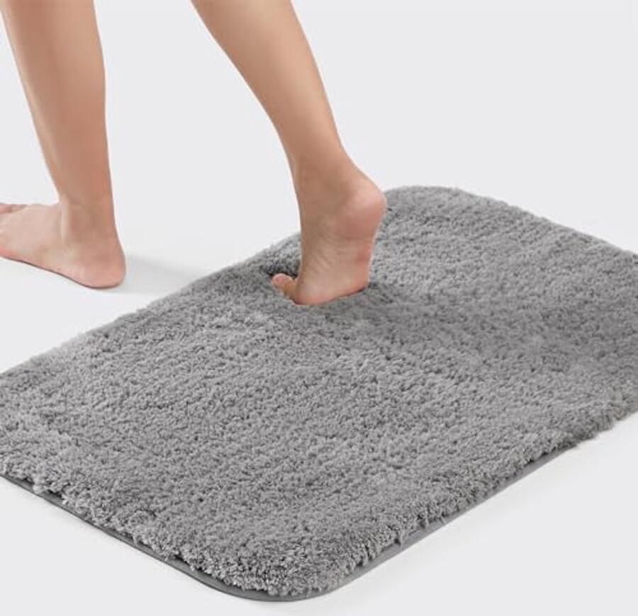 Good Nite badkamertapijt antislip badmat vloerkleed badkamer badmat grijs 40 x 60 cm badkamermat machinewasbaar absorberend