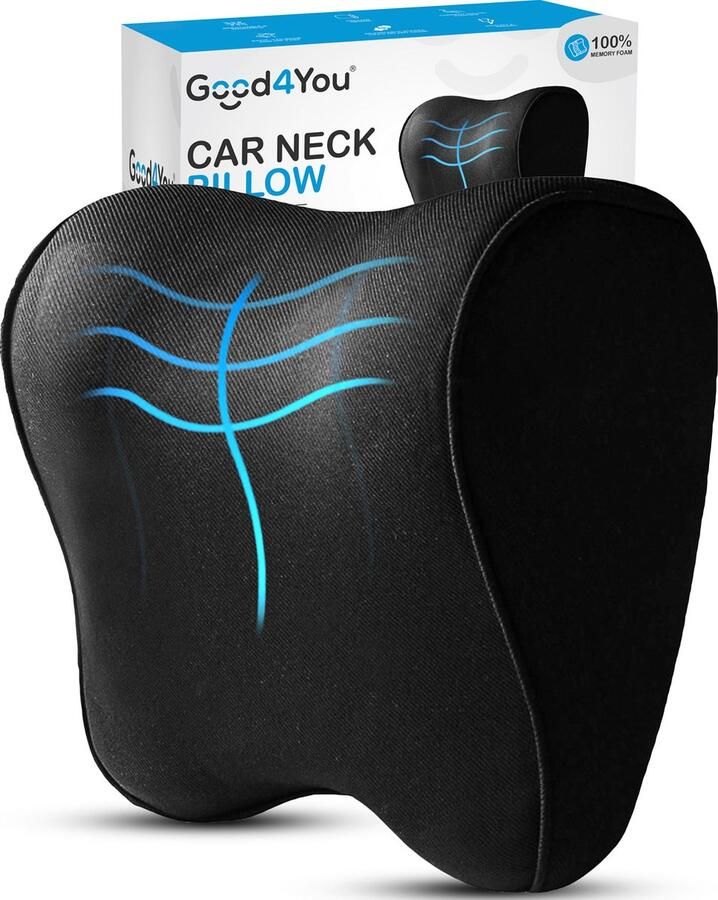 Good4You Nekkussen Autostoel Neksteun Auto Neksteunkussen Traagschuim Hoofdsteun Auto Autostoel Kussen