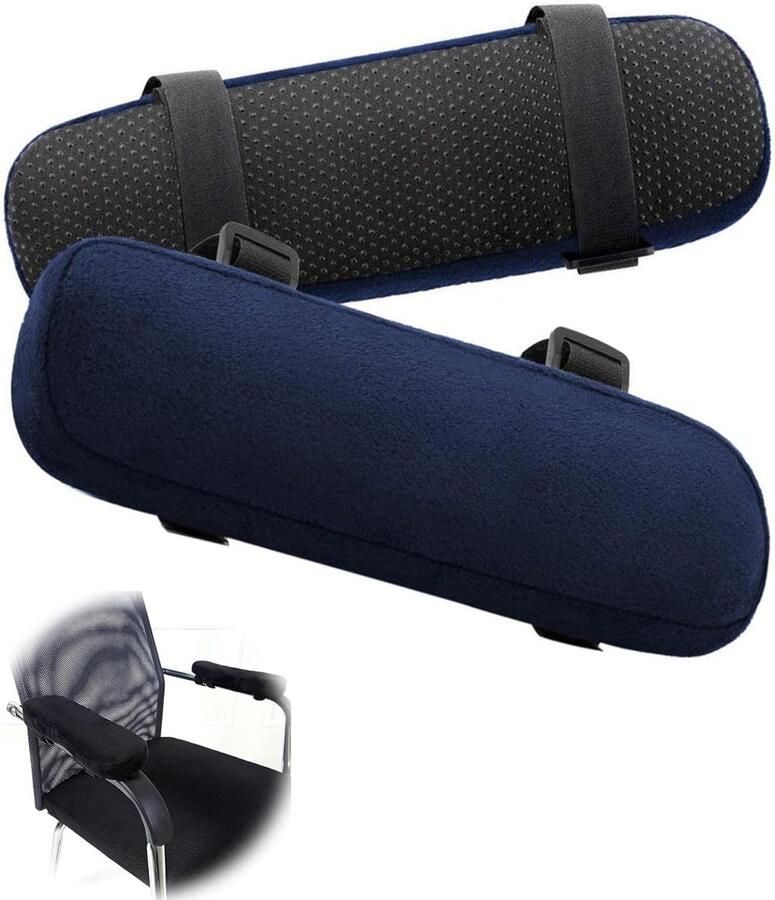 Goodivery 2 stuks armleuningkussens antislip stoelarmleuningkussens bureaustoel armleuningkussens voor bureaustoel gamestoel rolstoel (marineblauw)