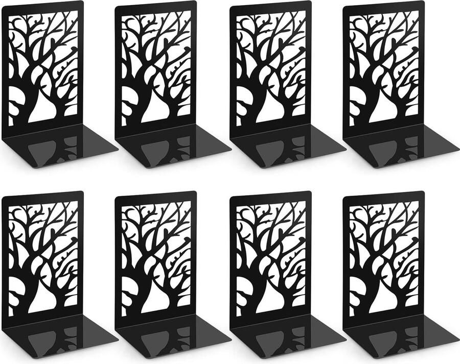 Goodivery 4 paar boekensteunen metaal boekenhouders voor kinderen school bibliotheek zwart 9 3 x 12 x 17 2 cm