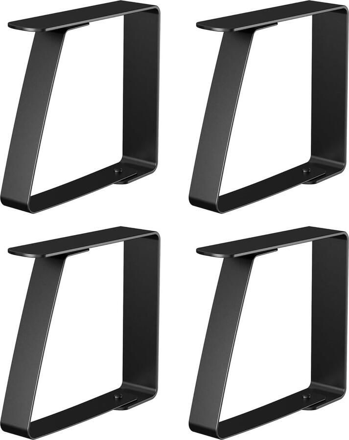 Goodivery 4 x tafelkleedklemmen 7 cm zwart tafelkleedklemmen van roestvrij staal voor binnen en buiten gemakkelijk afwasbare tafelkleedklemmen afgeronde randen klemmen voor vele soorten tafels