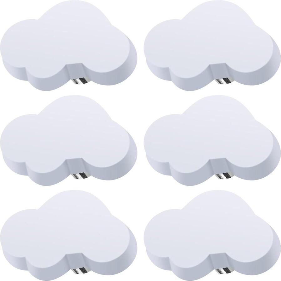 Goodivery 6 stuks wolkvormige ladeknoppen meubelknoppen cartoonvorm zachte kleefknoppen voor kinderen voor kastgreep ladeknoppen kinderkamerkasten speelgoedorganizer doos (wit)