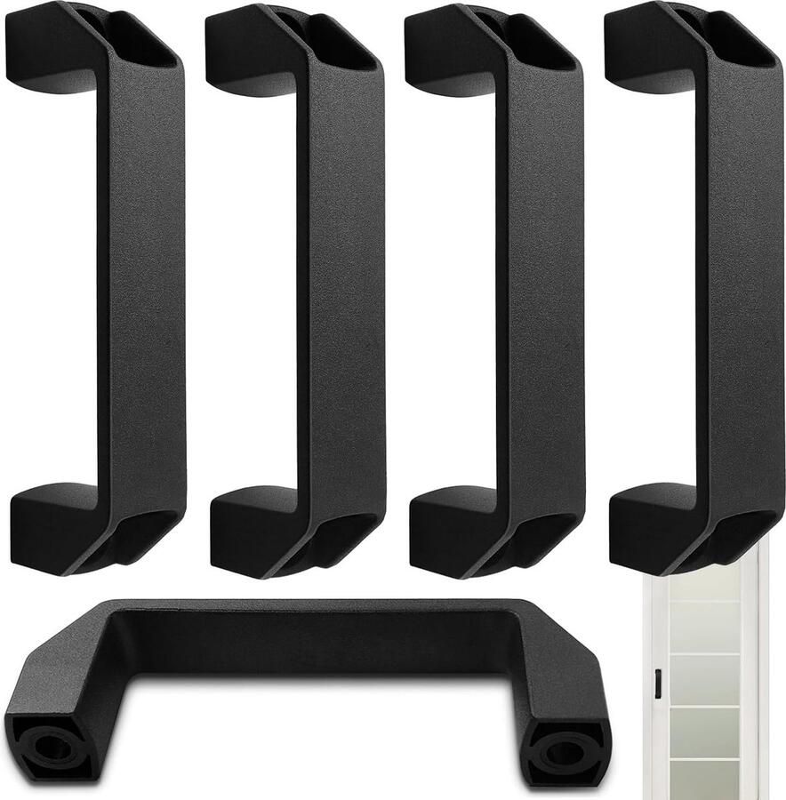Goodivery 6 stuks zwarte beugelgrepen nylon meubelgrepen voor keukenkasten 30 serie aluminium profiel (boorgatafstand: 120 mm)