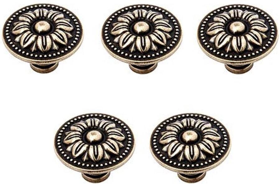 Goodivery Antieke Bronskleurige Vintage Deurknoppen voor Meubelstukken en Kasten Set van 5