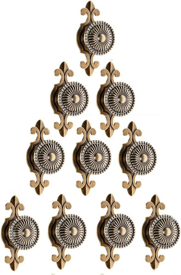 Goodivery Antieke Messing Lade- en Deurknoppen Set van 10 voor Meubels en Kasten