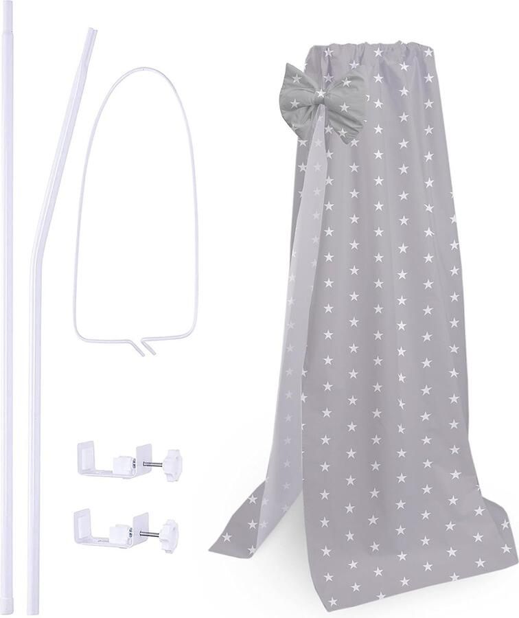 Goodivery Babyslaapkamer Hemelhouder met Luxe Stoffen Hemel voor Ledikant of Wieg