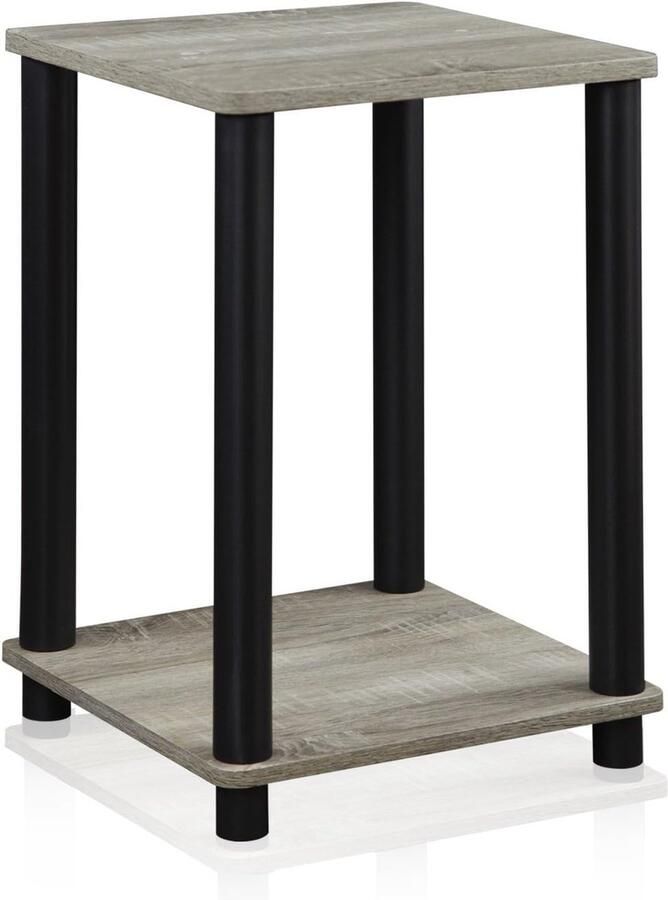 Goodivery bijzettafel hout Frans eiken grijs zwart 34 04 x 34 04 x 50 8 cm