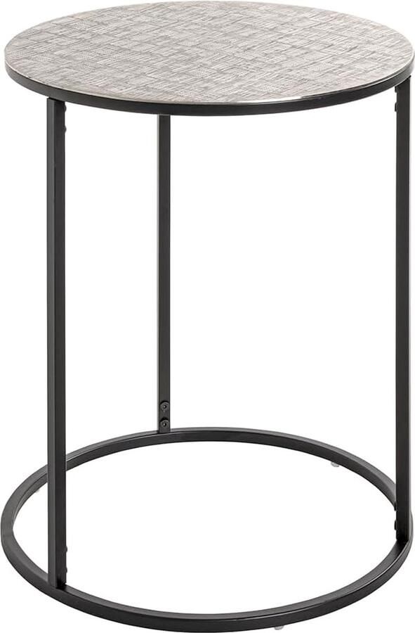 Goodivery bijzettafel zwart zilver metaal afmetingen: H 60 cm x Ø 46 cm stijl: modern