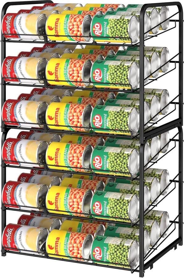 Blikjeshouder koelkast blikjesdispenser koelkast organizer blikjesplank organizer set van 2 koelkast blikjesdispensers voor drankblikjes blikjesrek met 3 niveaus zwart