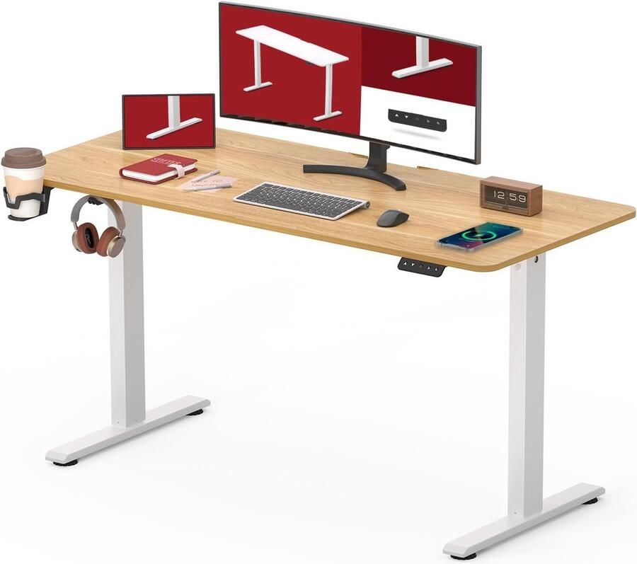 Goodivery Bureau met Elektrische Hoogteverstelling Geheugenfunctie en Anti-Botsingstechnologie – 110 x 60 cm