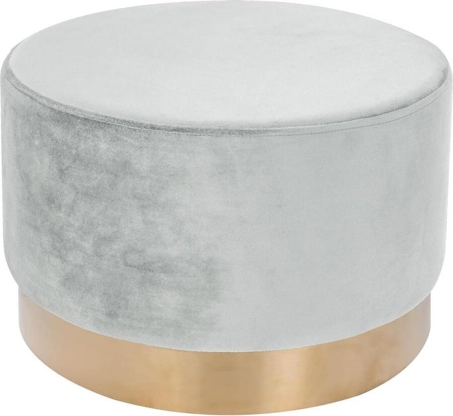 Goodivery Chique Fluwelen Poef met Gouden Afwerking in Kleuren en Maten voor Elke Kamer