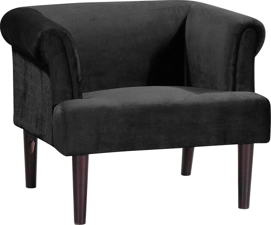 Goodivery Comfortabele Charlie Fauteuil met Massieve Houten Poten en Fluweelachtige Bekleding