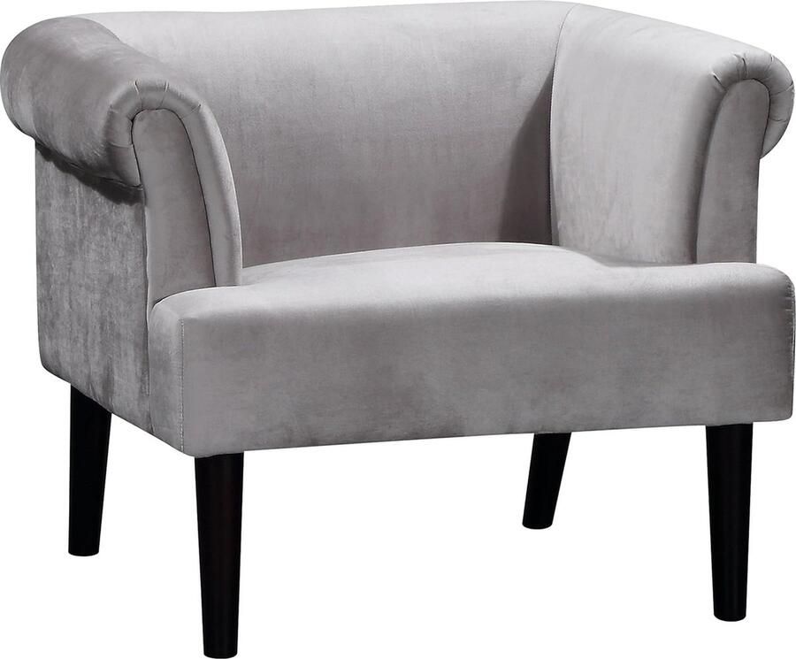 Goodivery Comfortabele Fauteuil Met Houten Poten En Luxe Fluwelen Bekleding