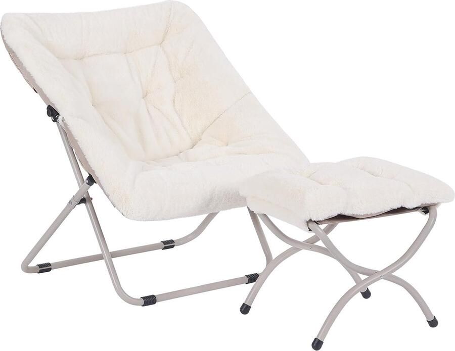 Goodivery Comfortabele Opvouwbare Fauteuil met Voetenbank voor Ontspanning en Luxe in Huis