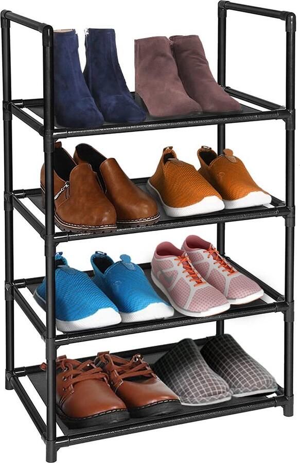 Goodivery Compact en Lichtgewicht Schoenenrek met Vier Lagen voor Efficiënte Opslag