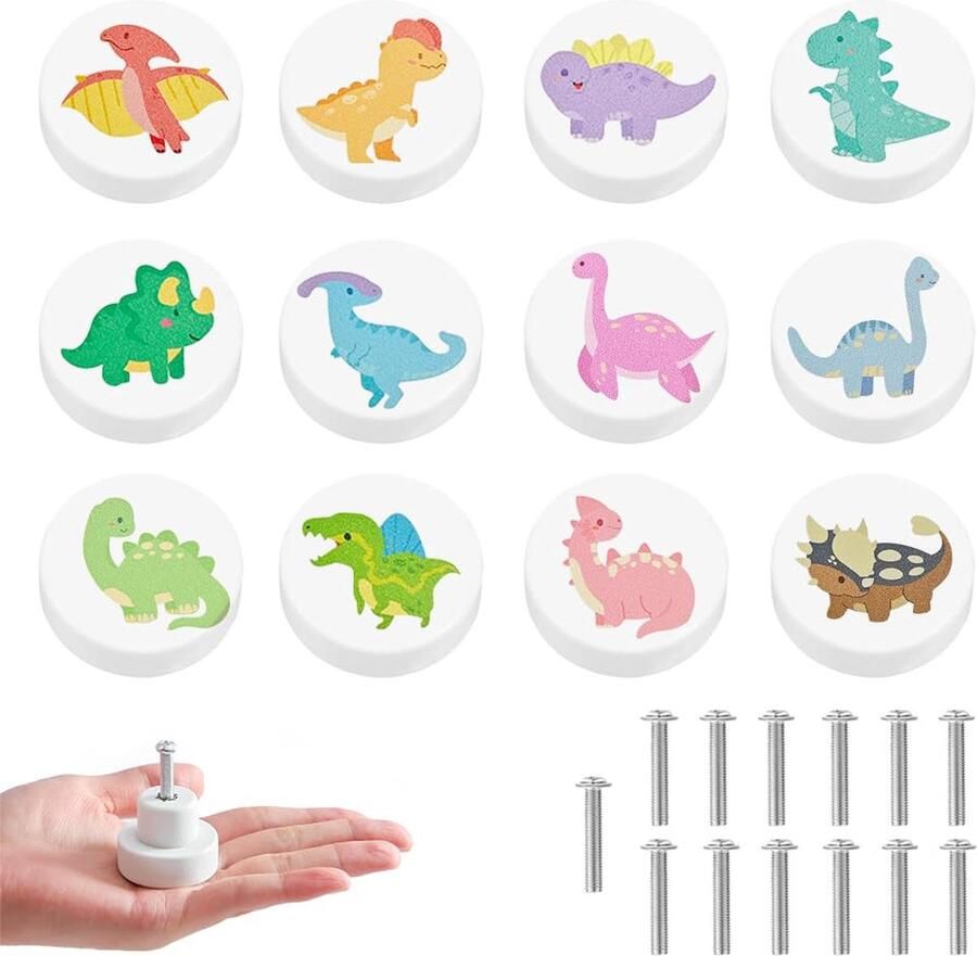 Goodivery Decoratieve Houten Knoppen met Diermotieven voor Kasten en Lades Set van 12