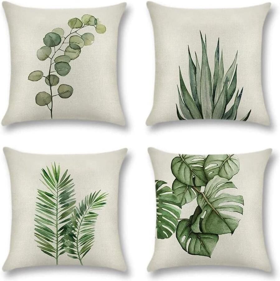 Goodivery Decoratieve kussenhoes lente zomer herfst winter voor herfst bank decoratief kussen bankkussenhoes auto thuis bed kantoor café tuin buiten 50 x 50 cm set van 4