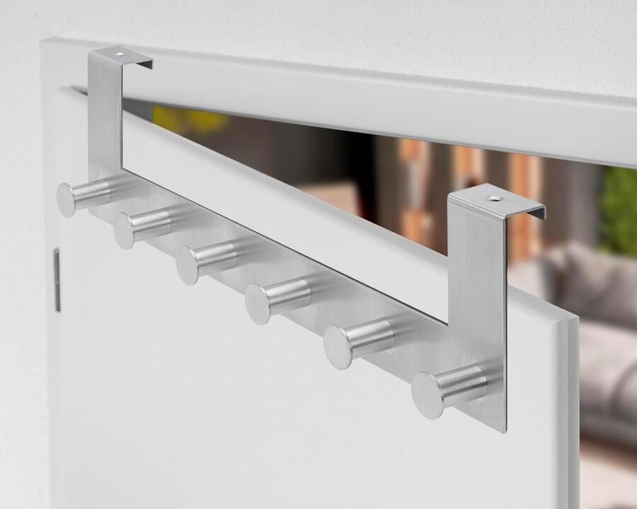 Deurhaken om op te hangen deurgarderobe handdoekhouder deurhakenlijst badkamer handdoekhouder zonder boren keuken hakenlijst 6 haken roestvrij staal garderobe kapstok deur