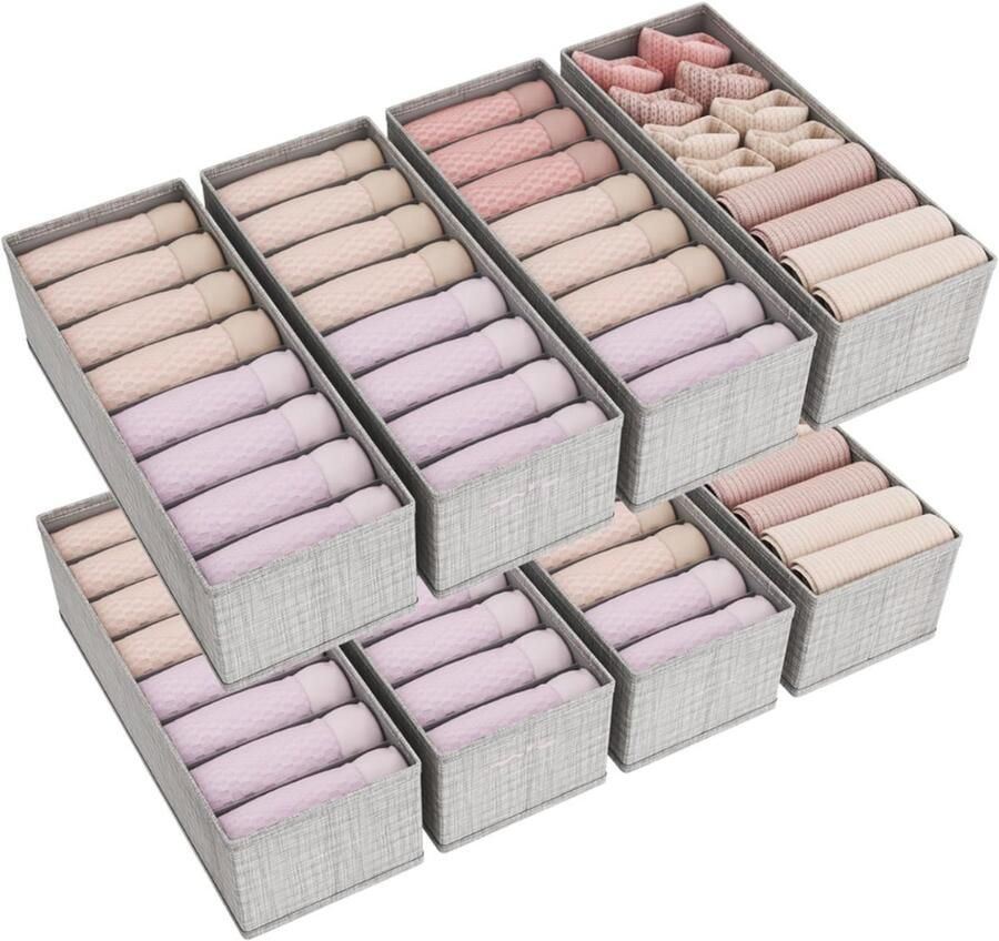 Goodivery 12 Dubbele organizer voor commode aankleedtafel kledingkastorganizer lades organizersysteem voor aankleedspullen kinderkleding sokken bh's ondergoed